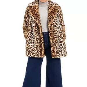 NWOT CALVIN KLEIN CHEETAH PRINT COAT